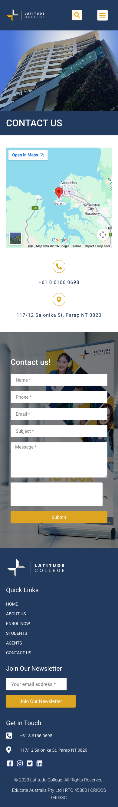 Before mobile screenshot for Contact page