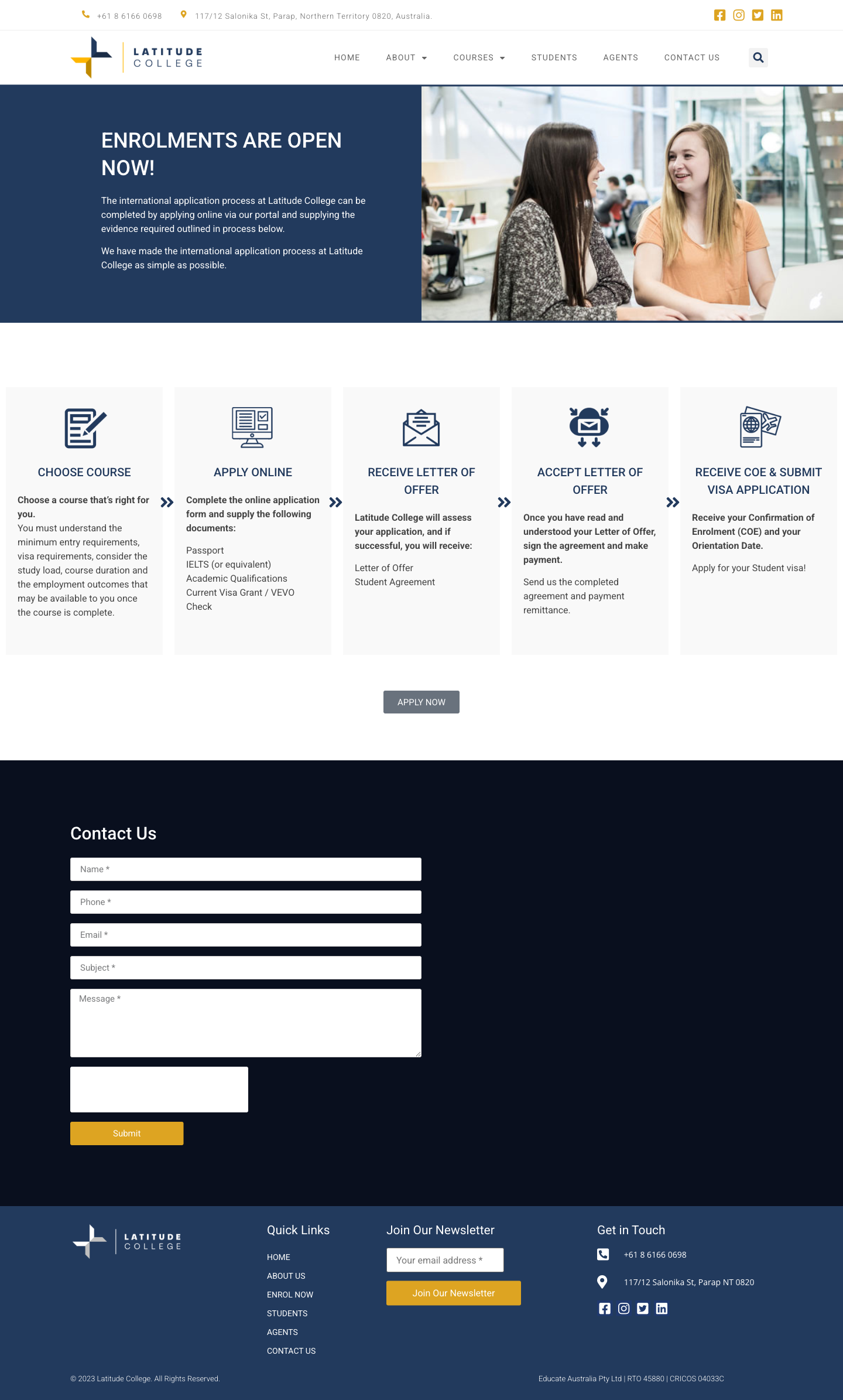 Before screenshot for Enquiry path