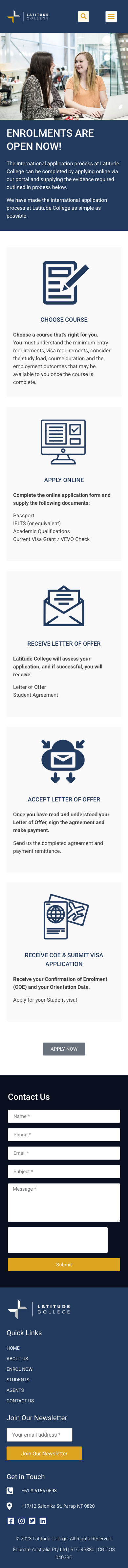 Before mobile screenshot for Enquiry path
