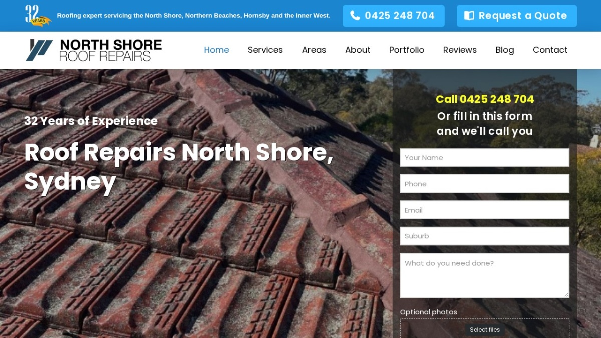 North Shore Roof Repairs website by Futurised